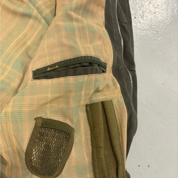 Orvis Dark Green Military Jacket with Brown Leather Details - Picture 8 of 10